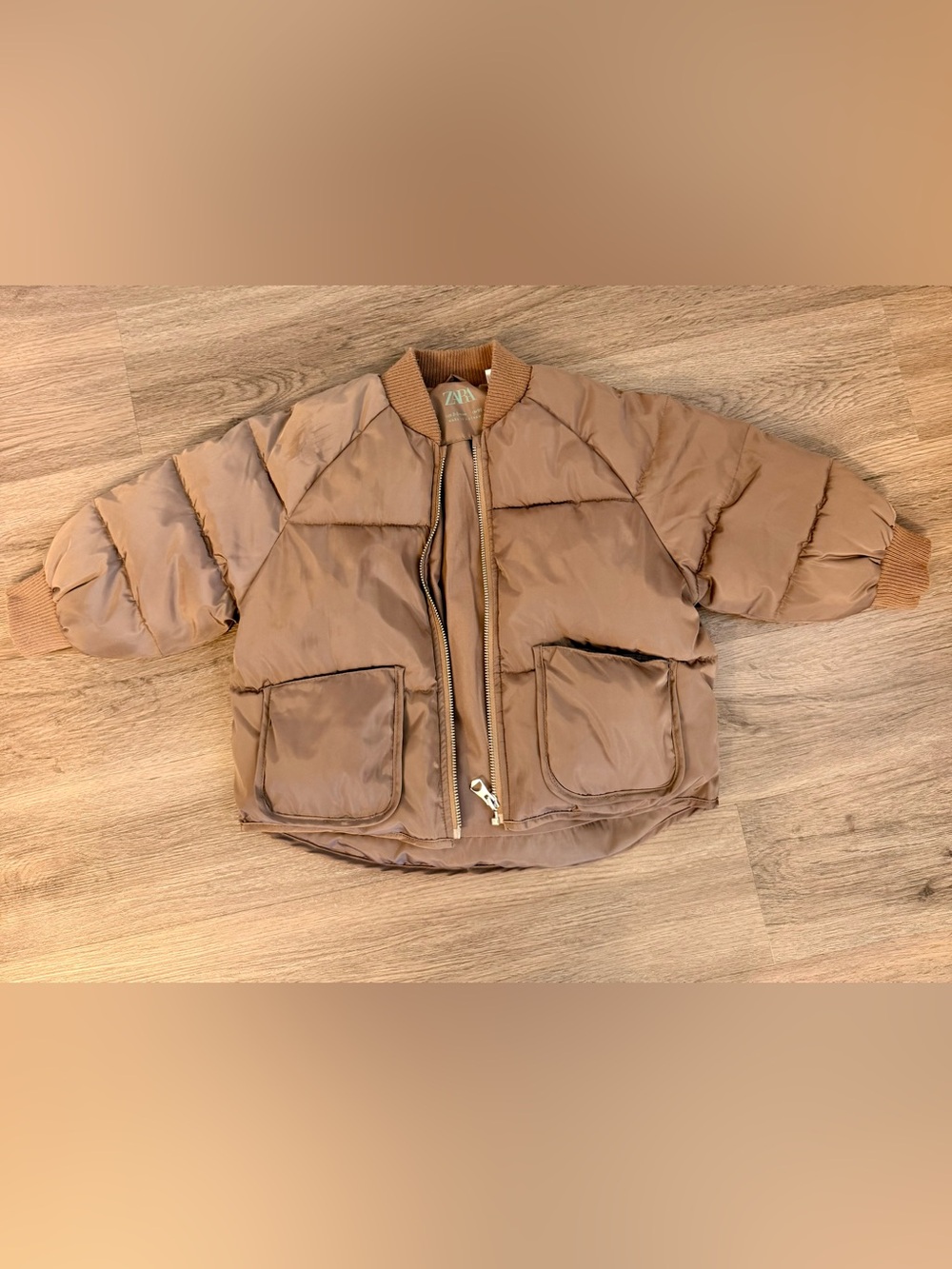 Zara Tan Puffer Jacket for Kids